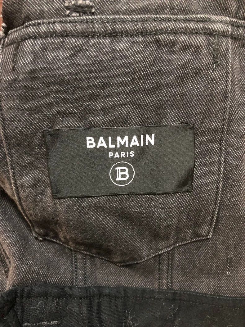 Balmain Balmain Black Denim Jacket with Distressed Details Size US L / EU 52-54 / 3 - 3 Thumbnail