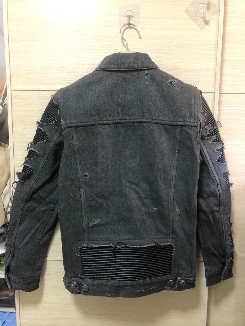 Balmain Balmain Black Denim Jacket with Distressed Details Size US L / EU 52-54 / 3 - 2 Thumbnail