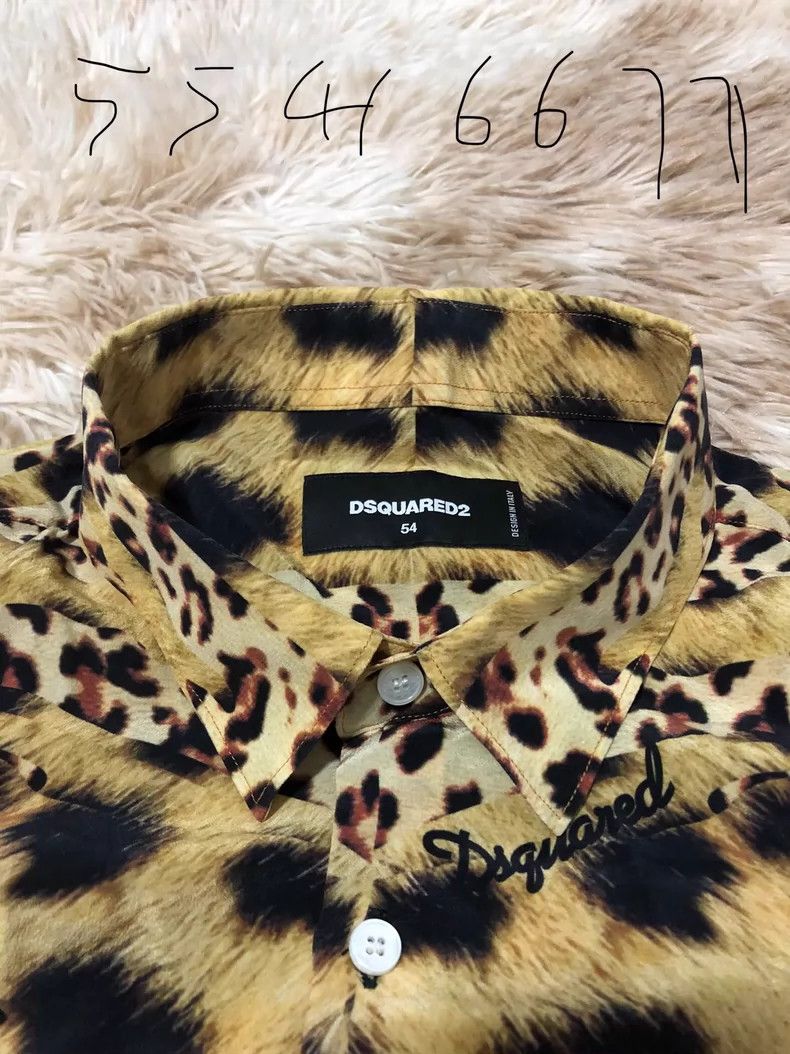 Dsquared2 DSQUARED2 Men's Leopard Print Shirt Size US M / EU 48-50 / 2 - 3 Thumbnail