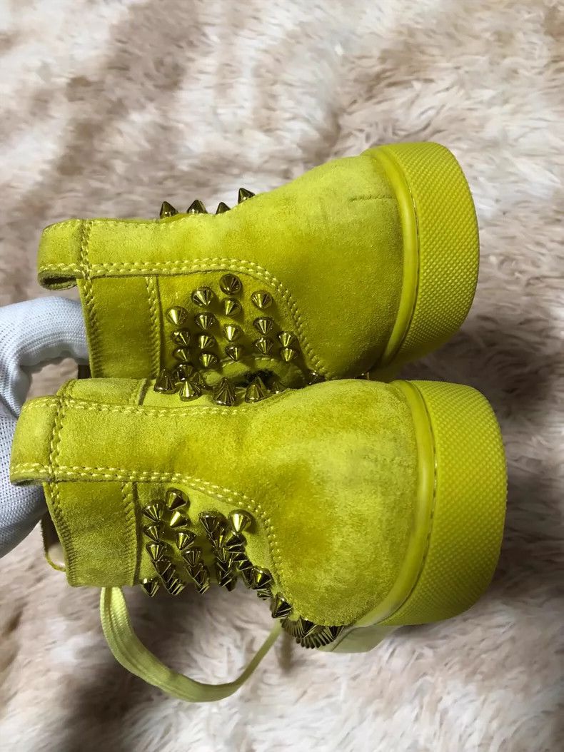 Christian Louboutin Christian Louboutin Yellow High Top Sneakers Size US 7.5 / EU 40-41 - 2 Thumbnail