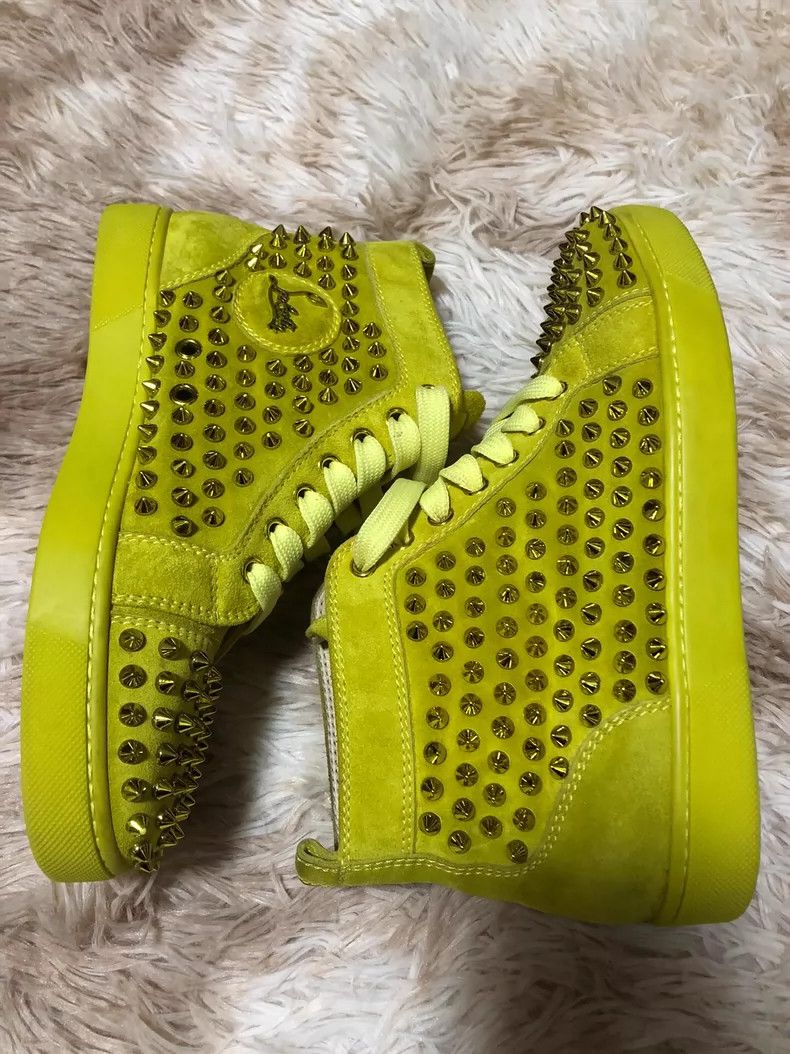 Christian Louboutin Christian Louboutin Yellow High Top Sneakers Size US 7.5 / EU 40-41 - 3 Thumbnail