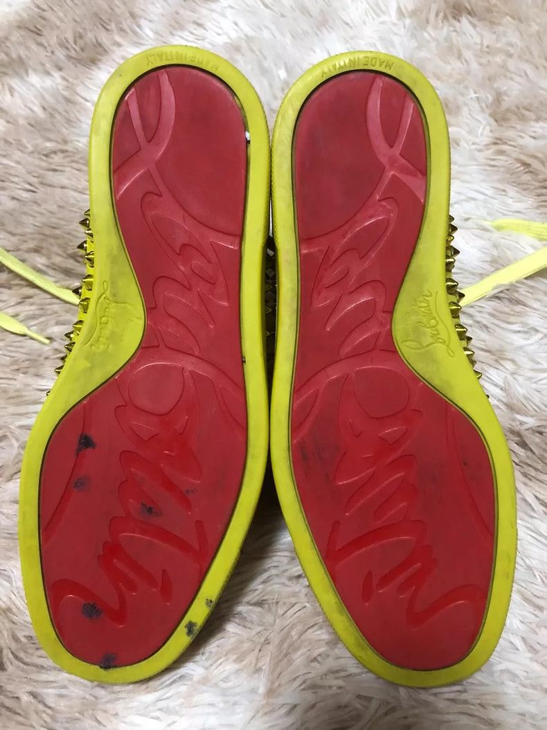 Christian Louboutin Christian Louboutin Yellow High Top Sneakers Size US 7.5 / EU 40-41 - 5 Thumbnail