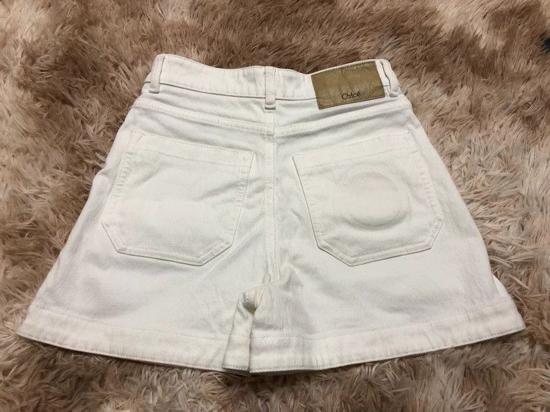 Chloe Chloe White Denim Shorts 34 Size Size US 34 / EU 50 - 2 Thumbnail