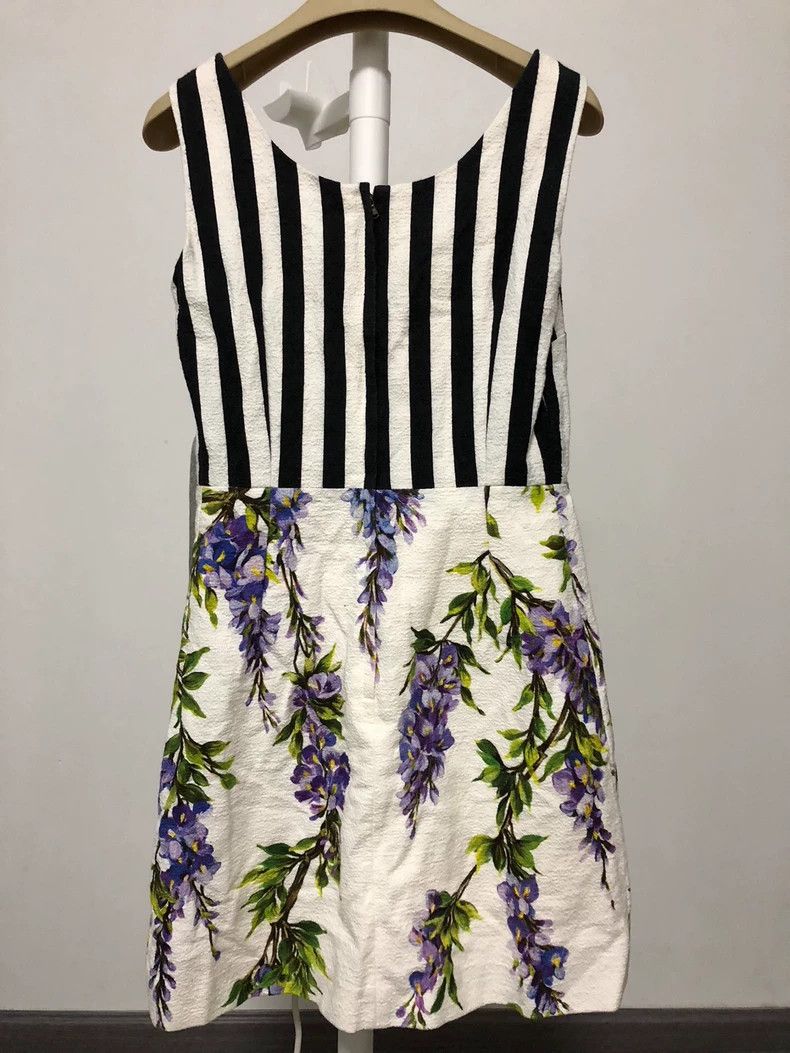 Dolce & Gabbana Dolce&Gabbana Classic Wisteria Floral Dress Size US 38 / EU 54 - 2 Thumbnail