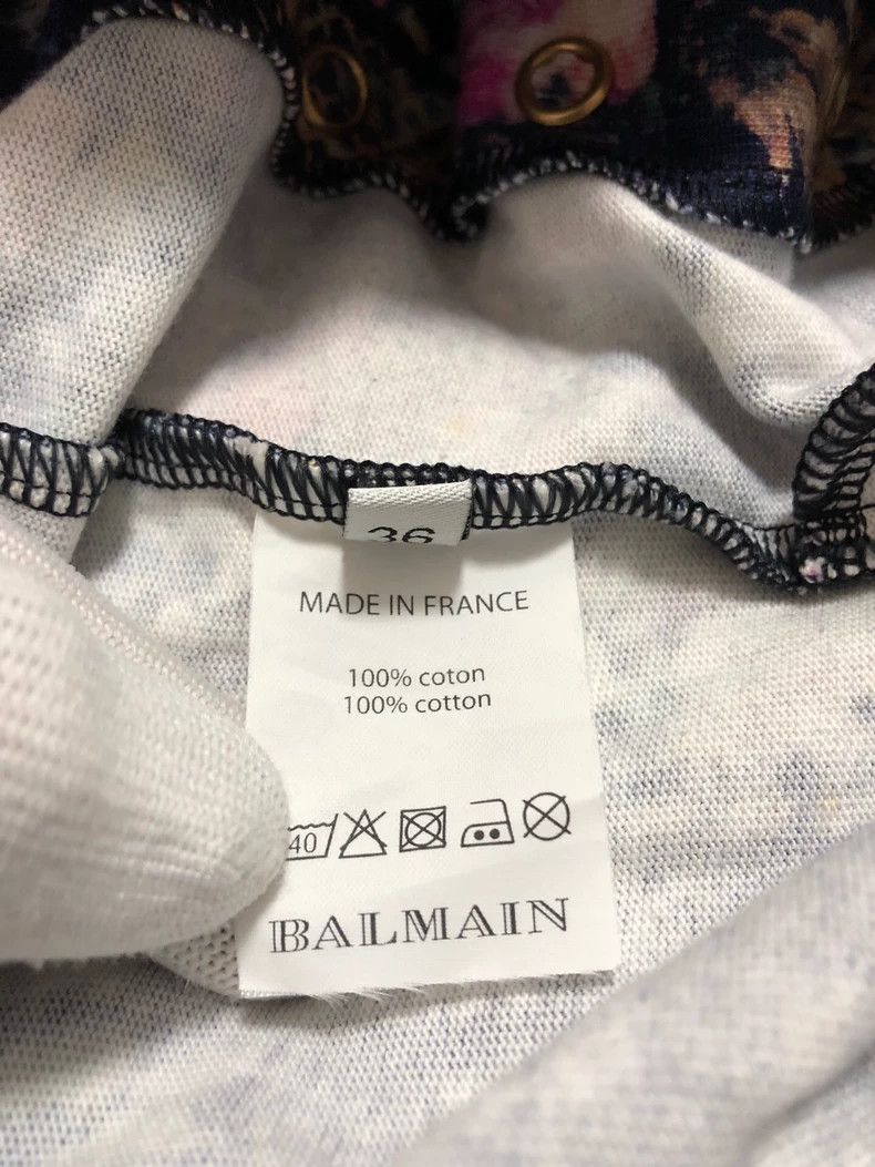 Balmain BALMAIN Women's Short Sleeve Floral Top Size US S / EU 44-46 / 1 - 5 Thumbnail