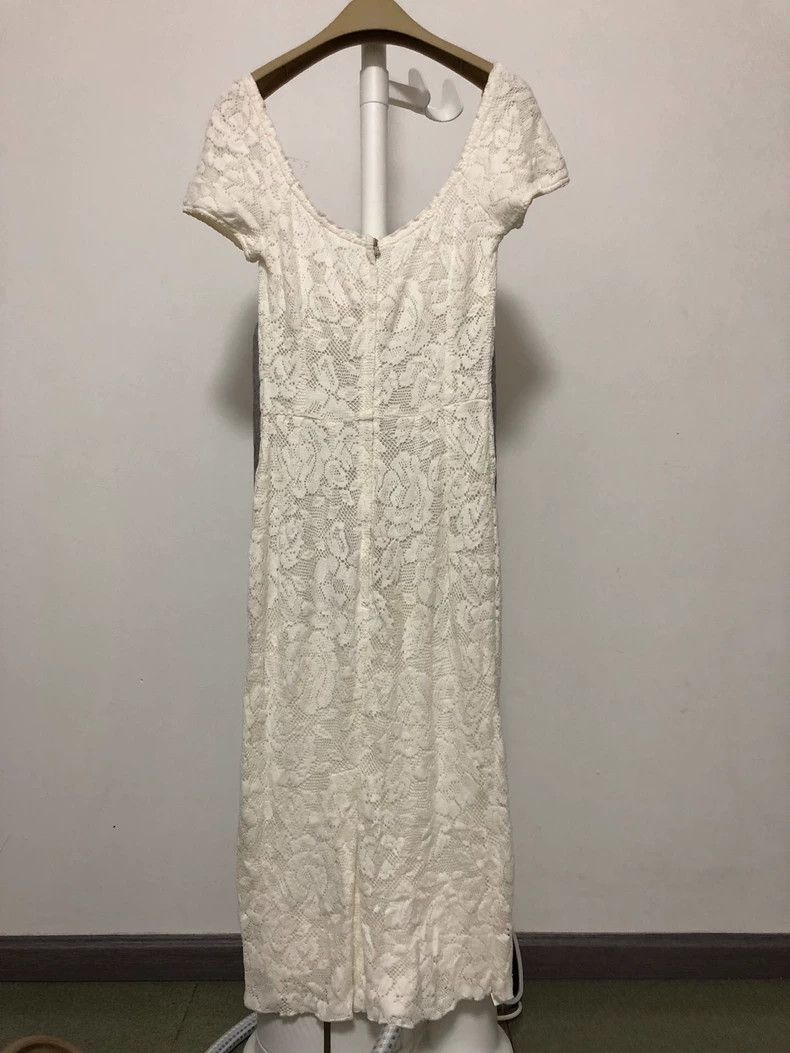 Dolce & Gabbana White Knitted Lace Long Dress Size 38 Size US M / EU 48-50 / 2 - 2 Thumbnail