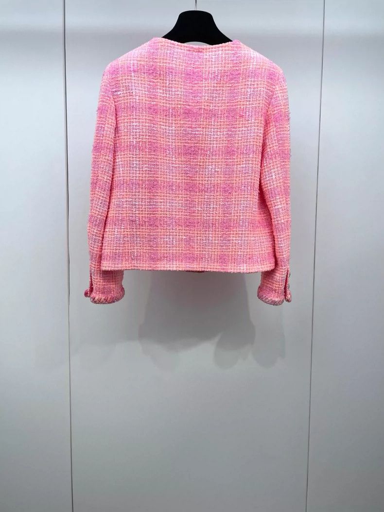 Chanel Chanel Pink Tweed Jacket with Tag Size US XS / EU 42 / 0 - 2 Thumbnail