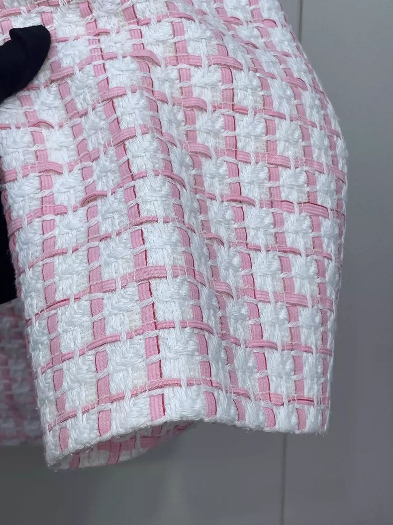 Chanel Chanel Pink Checkered Pocket Jacket Size US M / EU 48-50 / 2 - 3 Thumbnail