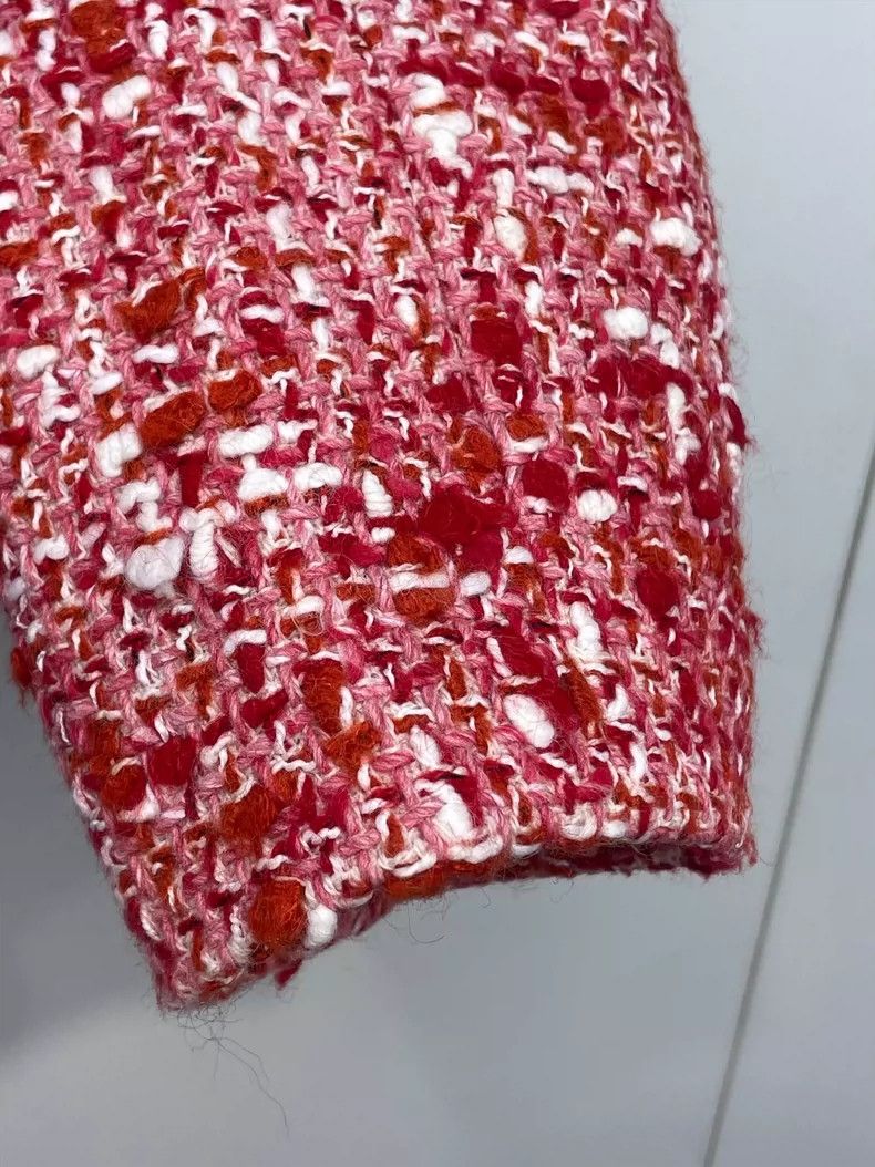 Chanel Chanel Red White Tweed Jacket Size US M / EU 48-50 / 2 - 6 Thumbnail