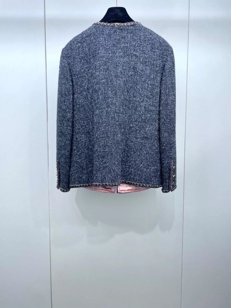 Chanel Chanel Gray Classic Four Pocket Jacket Size US L / EU 52-54 / 3 - 2 Thumbnail
