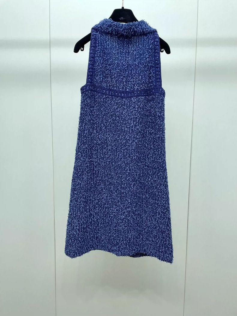Chanel Chanel Blue Knitted Dress Size 34 Size US 34 / EU 50 - 2 Thumbnail