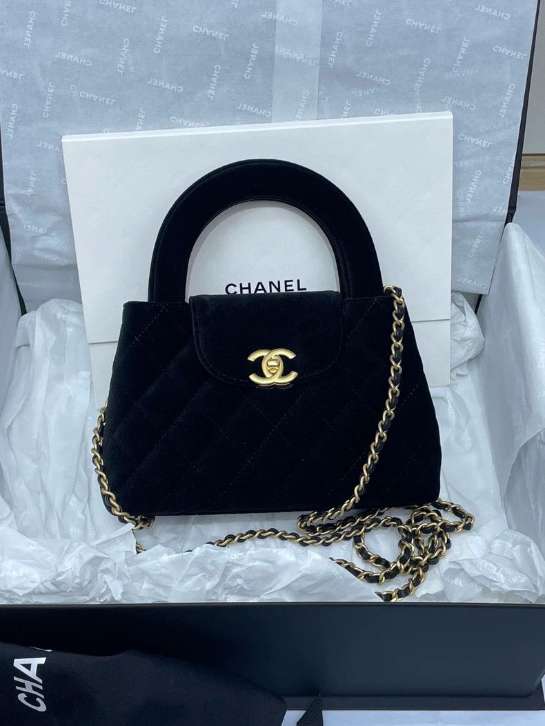 Chanel Chanel Velvet Black Gold Chain Bag Size ONE SIZE - 2 Thumbnail