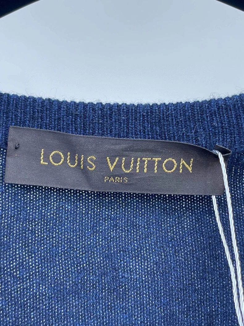 Louis Vuitton LV Blue Cashmere Knit Sweater Size US XL / EU 56 / 4 - 5 Thumbnail