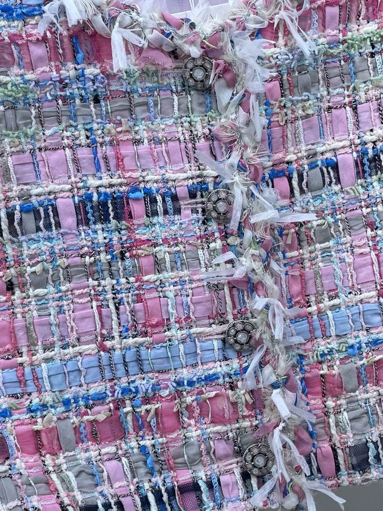 Chanel Chanel Pink Woven Vest with Glass Button Size US S / EU 44-46 / 1 - 6 Thumbnail