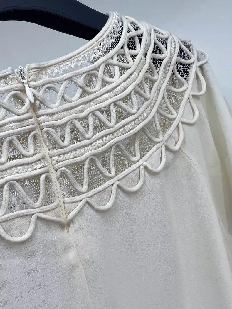 Valentino Lace Embellished Short Sleeve Top Size US L / EU 52-54 / 3 - 3 Thumbnail