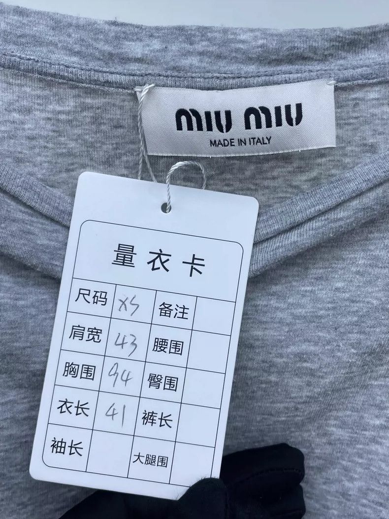 Miu Miu Miu Miu Gray Short Sleeve T-Shirt Size US XS / EU 42 / 0 - 4 Thumbnail