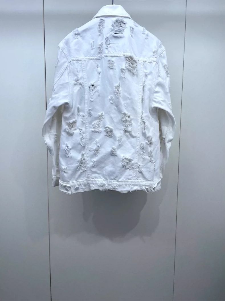 Alexander Wang Alexander Wang White Distressed Denim Jacket Size US M / EU 48-50 / 2 - 2 Thumbnail