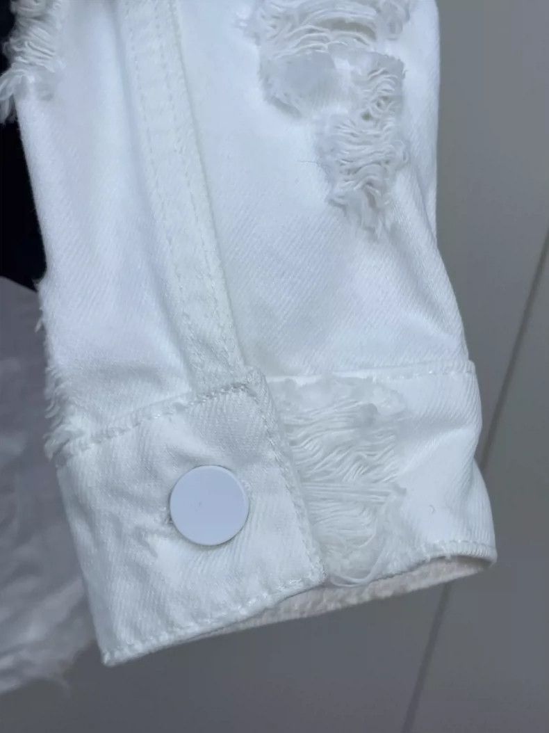 Alexander Wang Alexander Wang White Distressed Denim Jacket Size US M / EU 48-50 / 2 - 3 Thumbnail