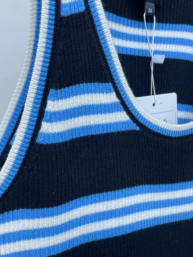 Chanel Chanel Blue Striped Knit Tank Top Size US S / EU 44-46 / 1 - 4 Thumbnail