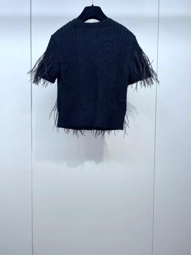 Chanel Chanel Short Sleeve Knit Cardigan with Feathers Size US S / EU 44-46 / 1 - 2 Thumbnail