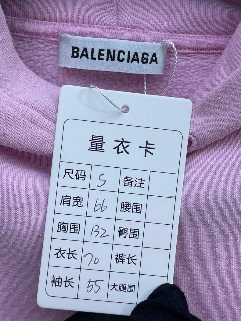 Balenciaga Balenciaga Pink Lettered Hooded Sweatshirt Size US S / EU 44-46 / 1 - 8 Thumbnail