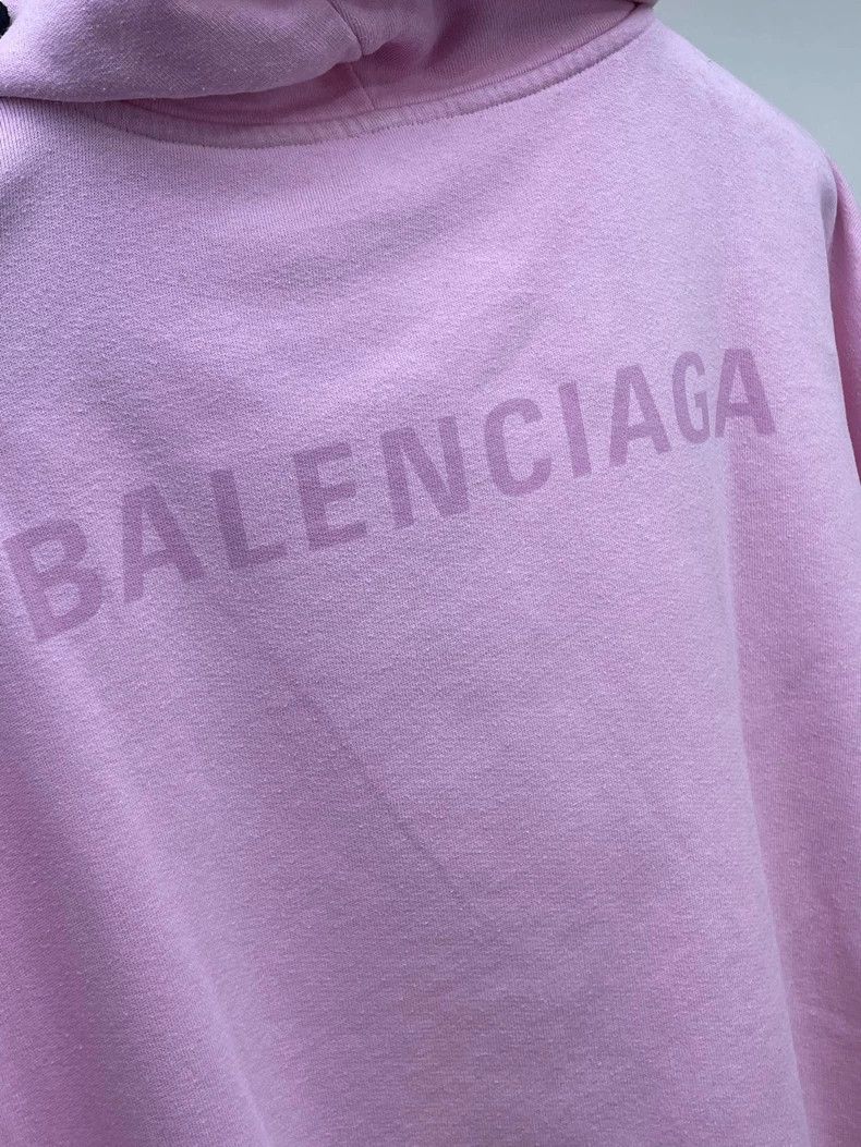 Balenciaga Balenciaga Pink Lettered Hooded Sweatshirt Size US S / EU 44-46 / 1 - 3 Thumbnail