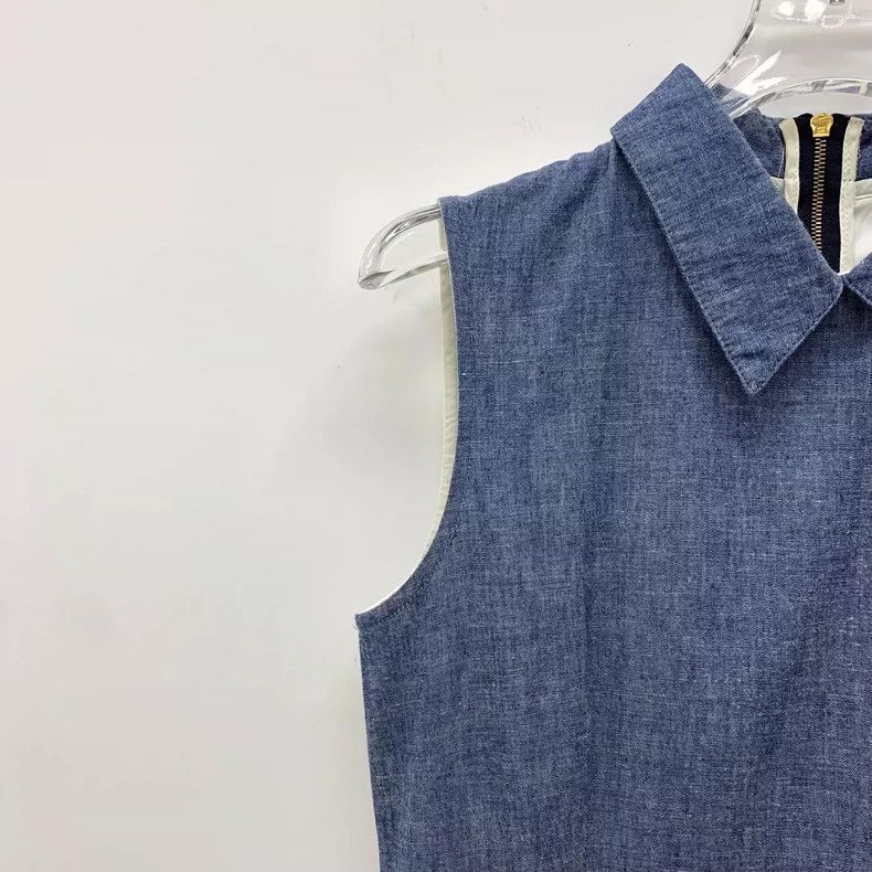 Prada MiuMiu Blue Cotton Sleeveless Denim Dress Size US 40 / EU 56 - 3 Thumbnail