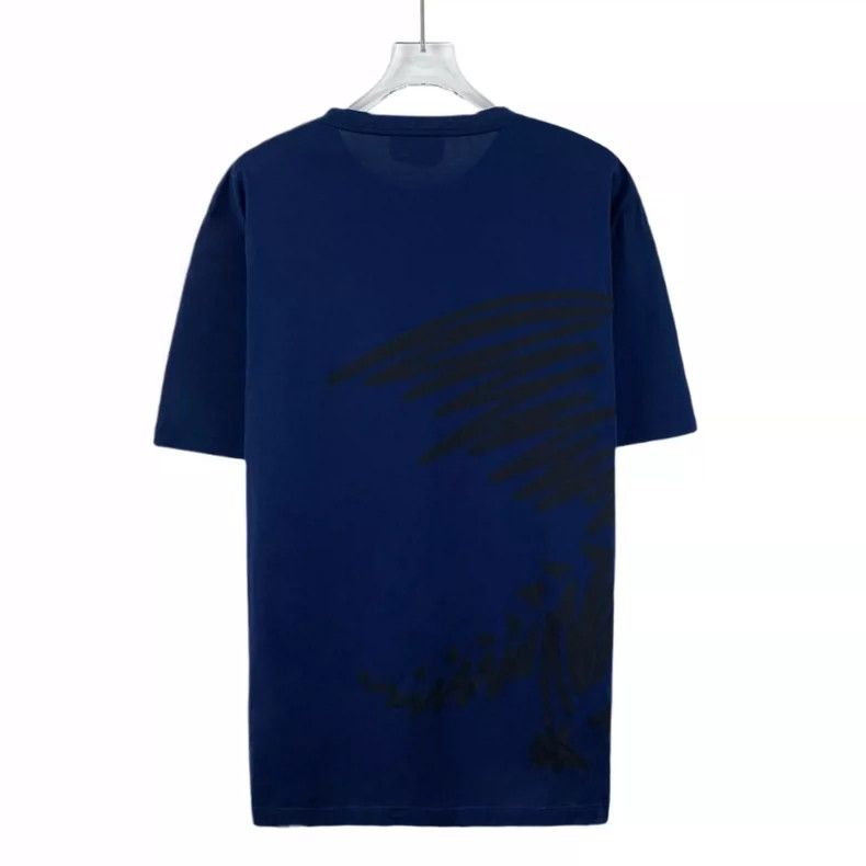 Hermes Hermes Navy Blue Dragon Print Cotton T-Shirt Size US L / EU 52-54 / 3 - 2 Thumbnail