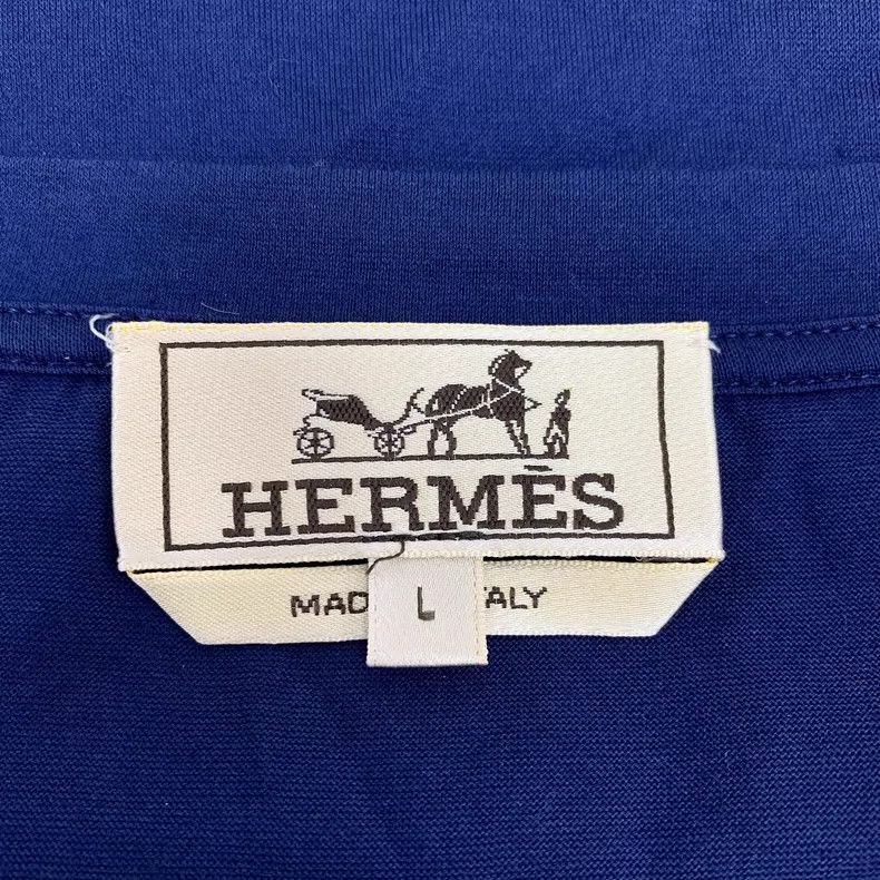 Hermes Hermes Navy Blue Dragon Print Cotton T-Shirt Size US L / EU 52-54 / 3 - 5 Thumbnail