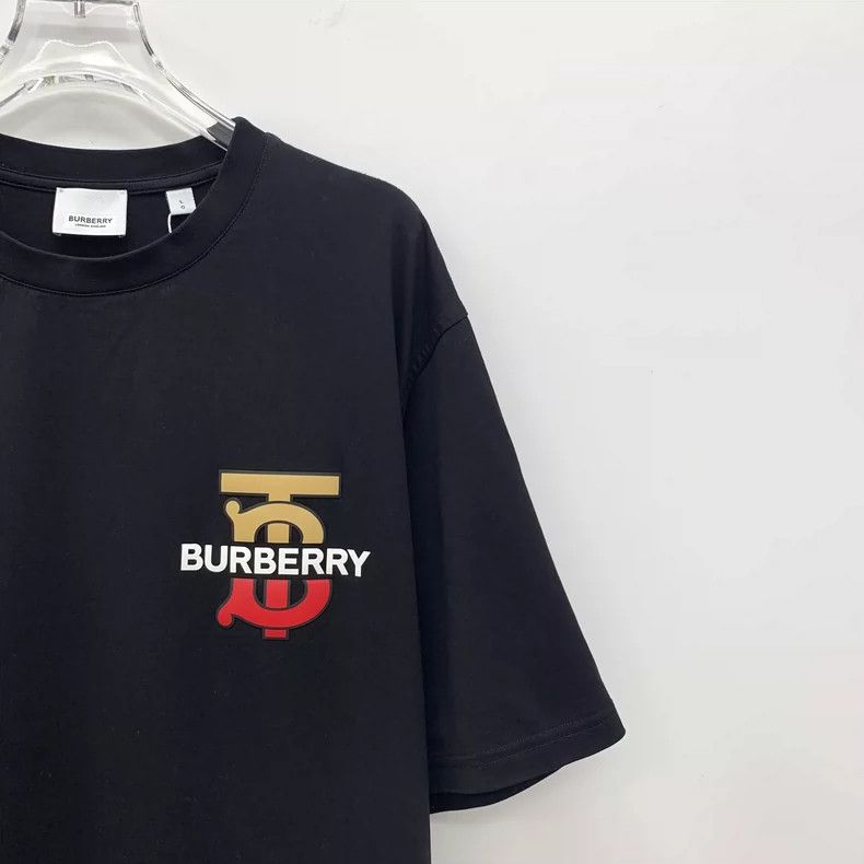 Burberry Burberry Black Cotton Short Sleeve T-Shirt Size US L / EU 52-54 / 3 - 3 Thumbnail