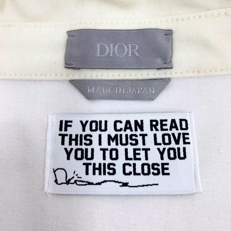 Dior Beige Letter Embroidered Cotton Long Sleeve Shirt Size US L / EU 52-54 / 3 - 5 Thumbnail