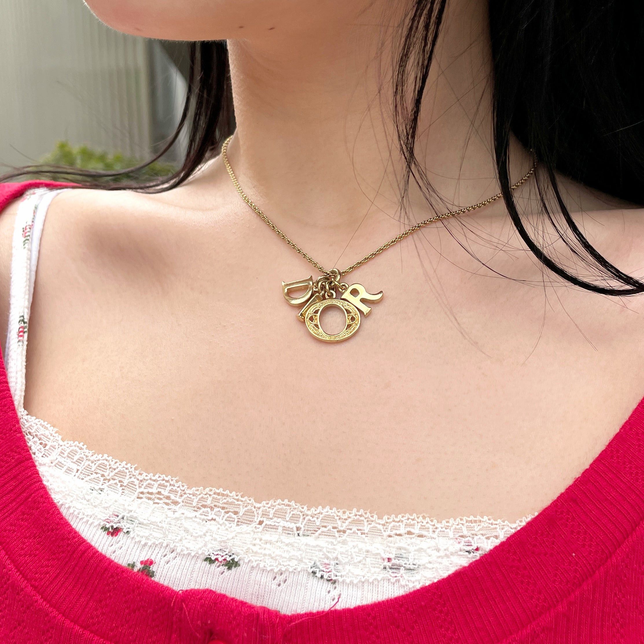 Dior Christian Dior Lady-Dior Pendant Necklace Size ONE SIZE - 2 Thumbnail
