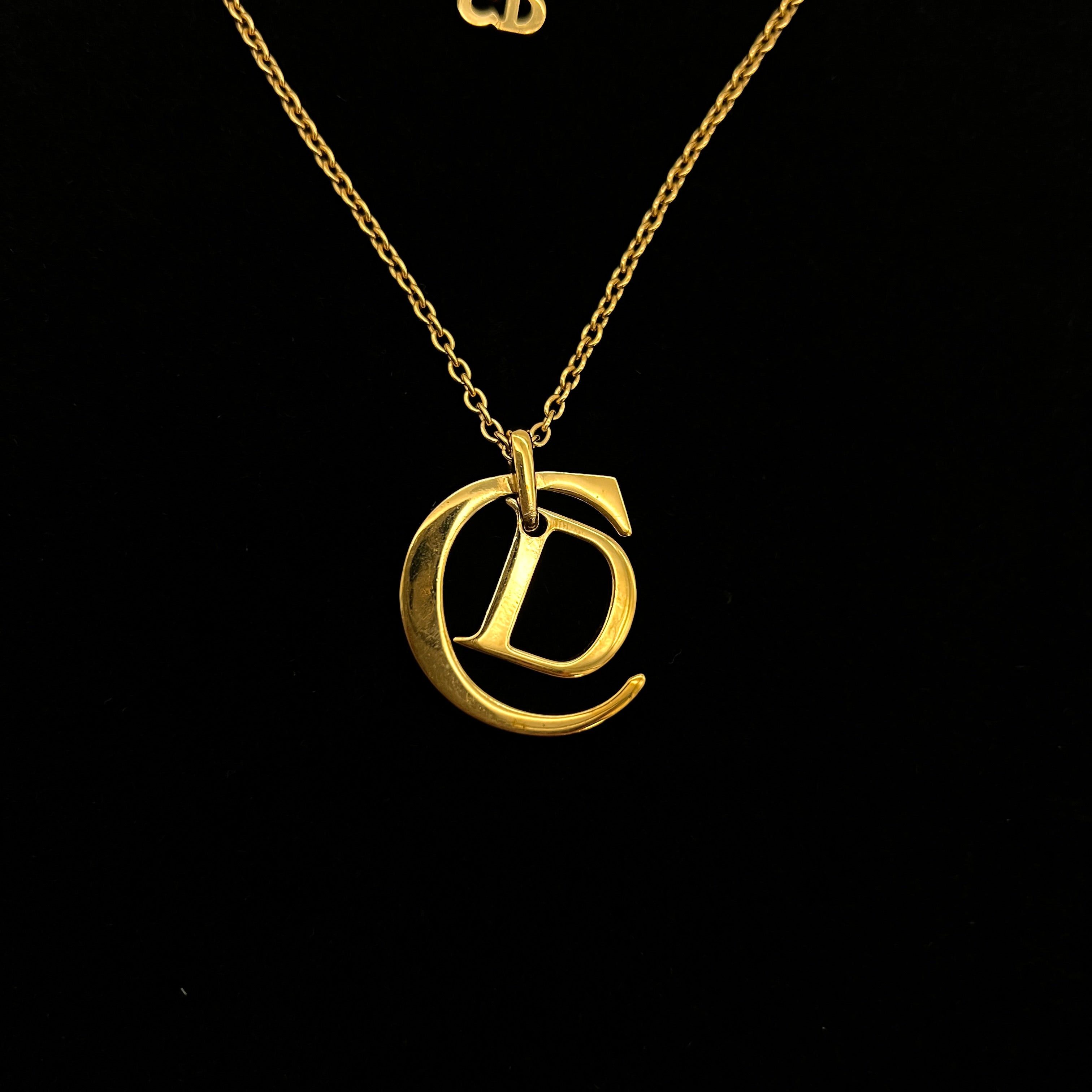 Dior Christian Dior Cd Logo Pendant Thin Chain Necklace Gp Size ONE SIZE - 4 Thumbnail
