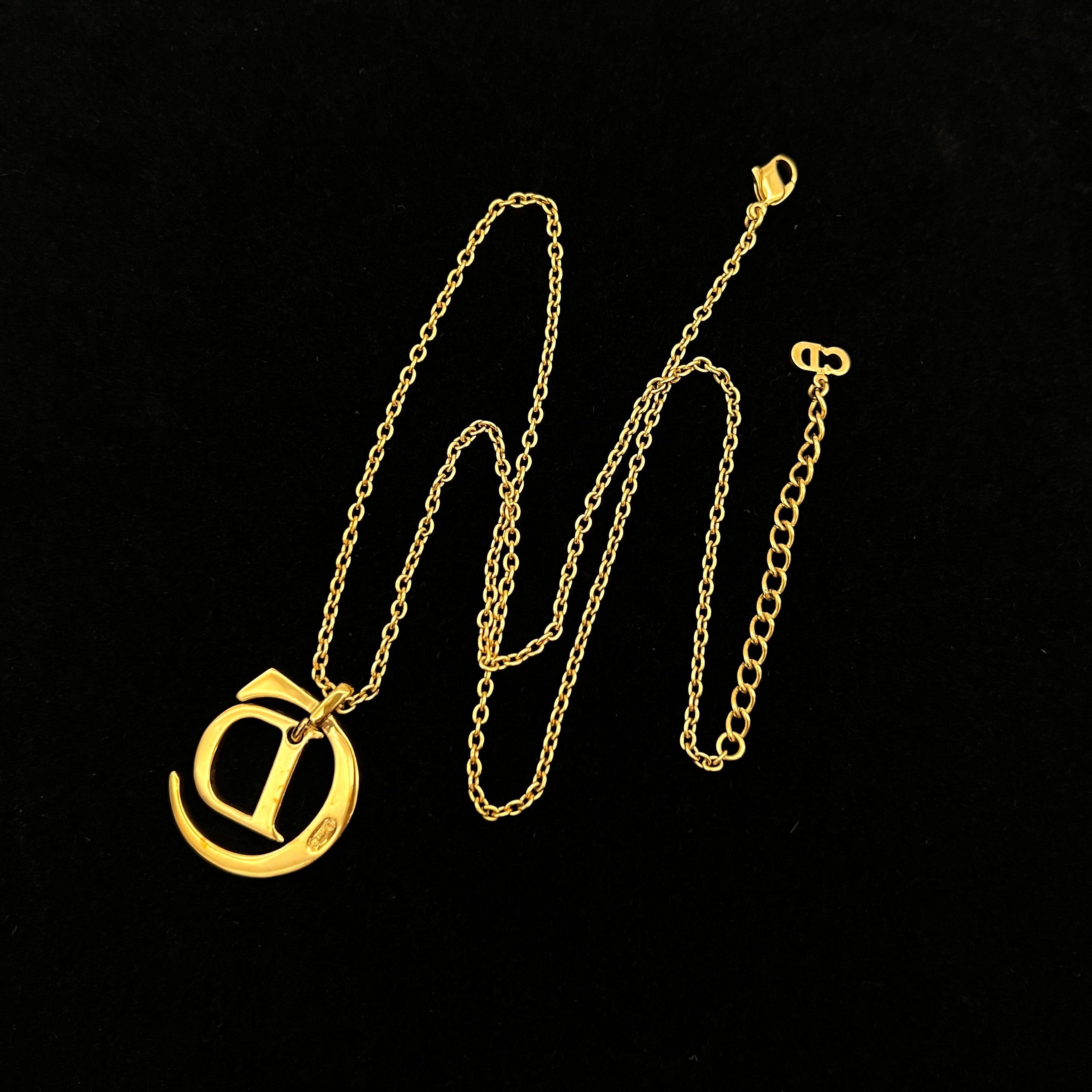 Dior Christian Dior Cd Logo Pendant Thin Chain Necklace Gp Size ONE SIZE - 6 Thumbnail