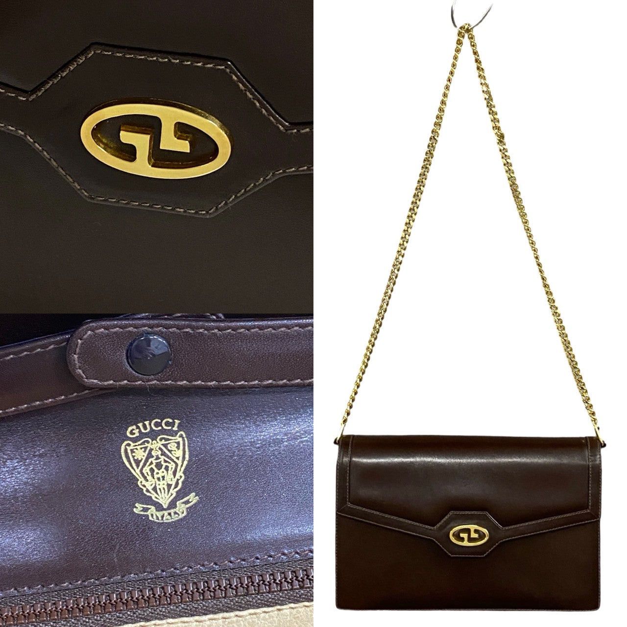 Gucci Gucci Shoulder Bag Brown Leather Size ONE SIZE - 3 Thumbnail