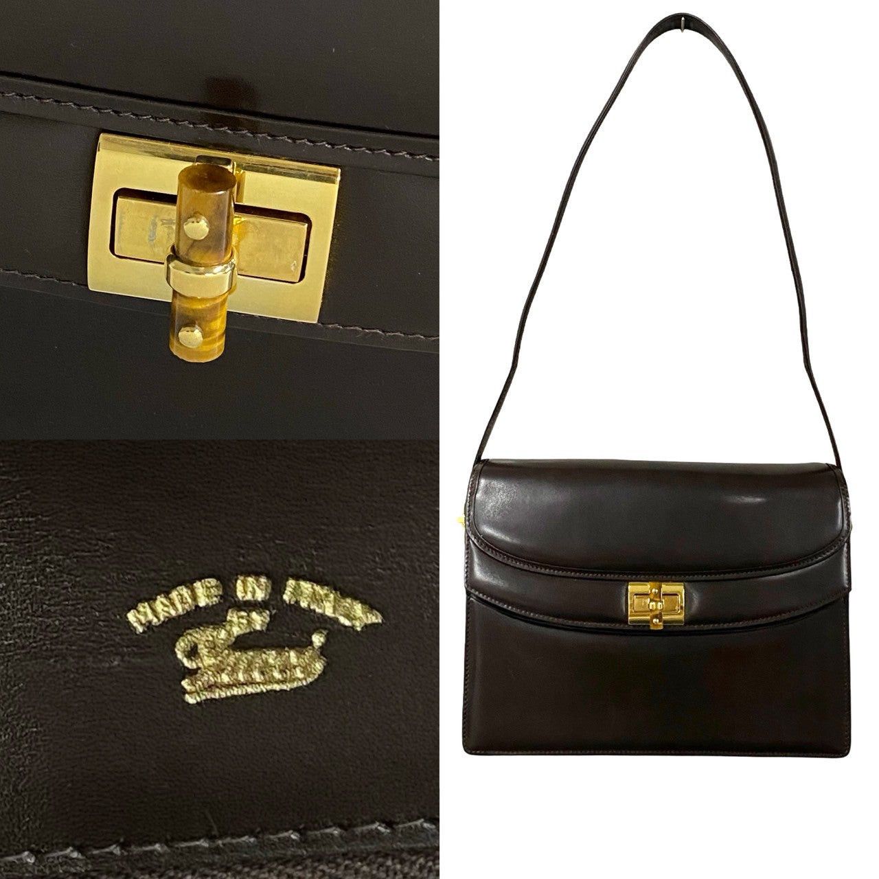 Gucci Gucci Shoulder Bag Brown Leather Size ONE SIZE - 3 Thumbnail