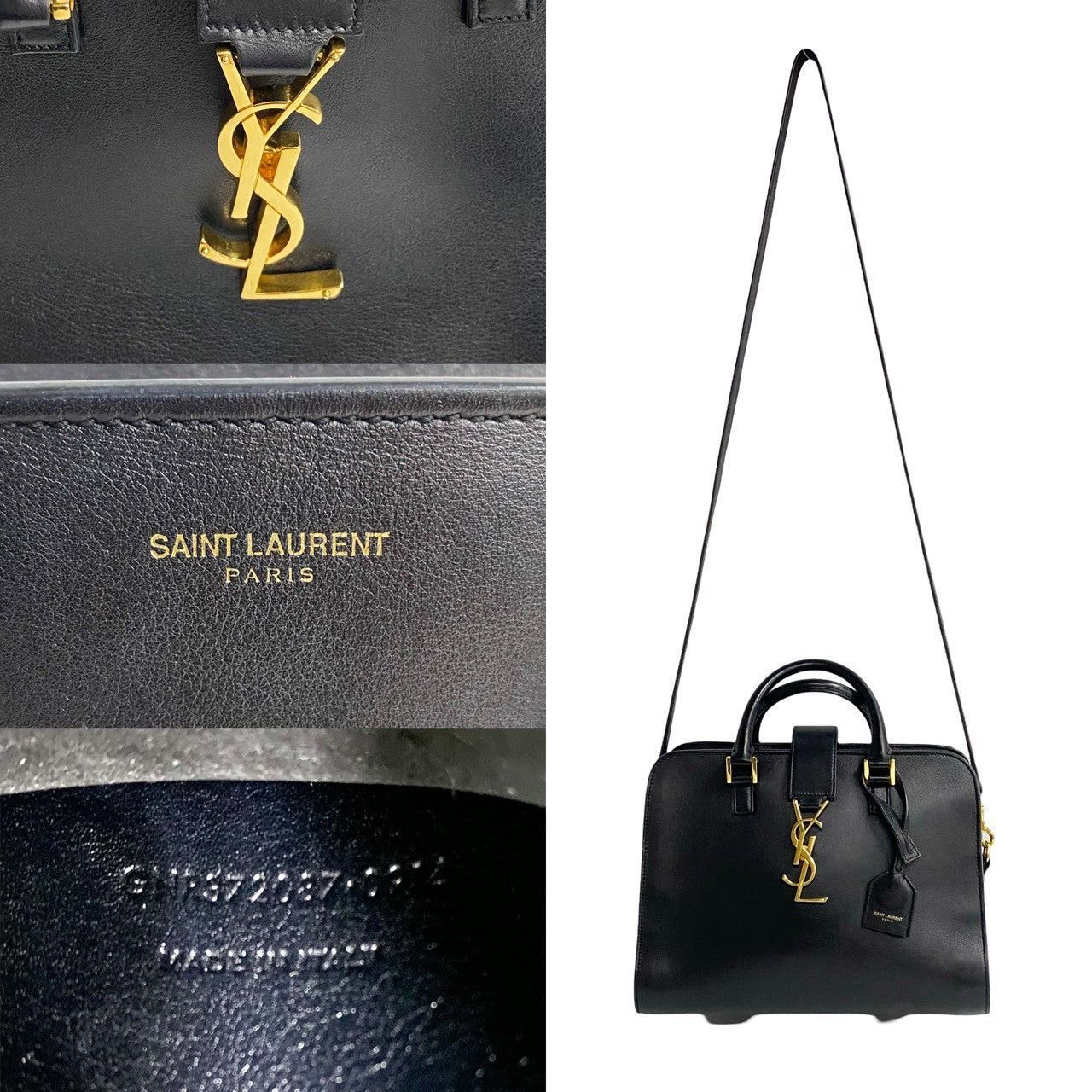 Yves Saint Laurent Yves Saint Laurent Shoulder Bag Black Leather Size ONE SIZE - 3 Thumbnail