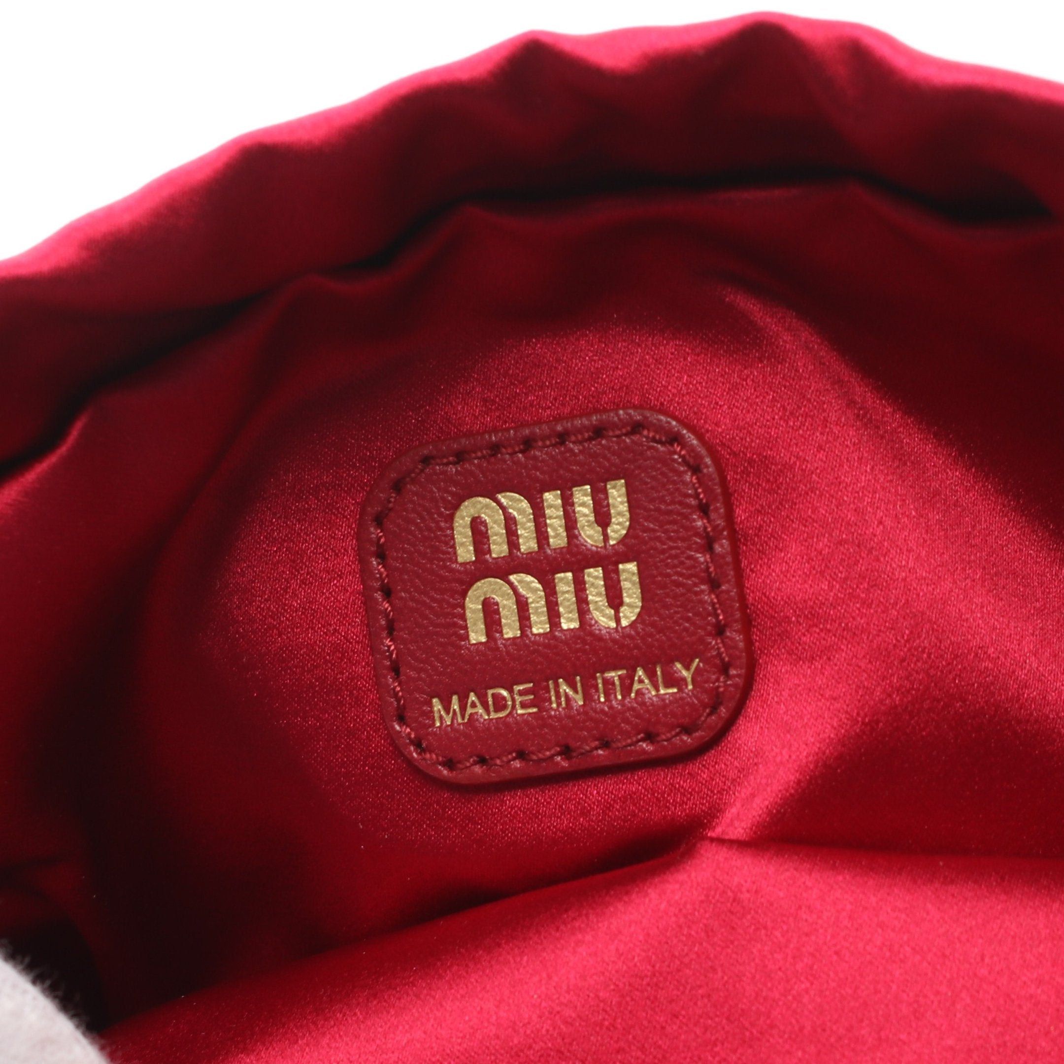 Miu Miu Miu Miu Duchesse Pouch Satin Pink Red Purse Size ONE SIZE - 4 Thumbnail
