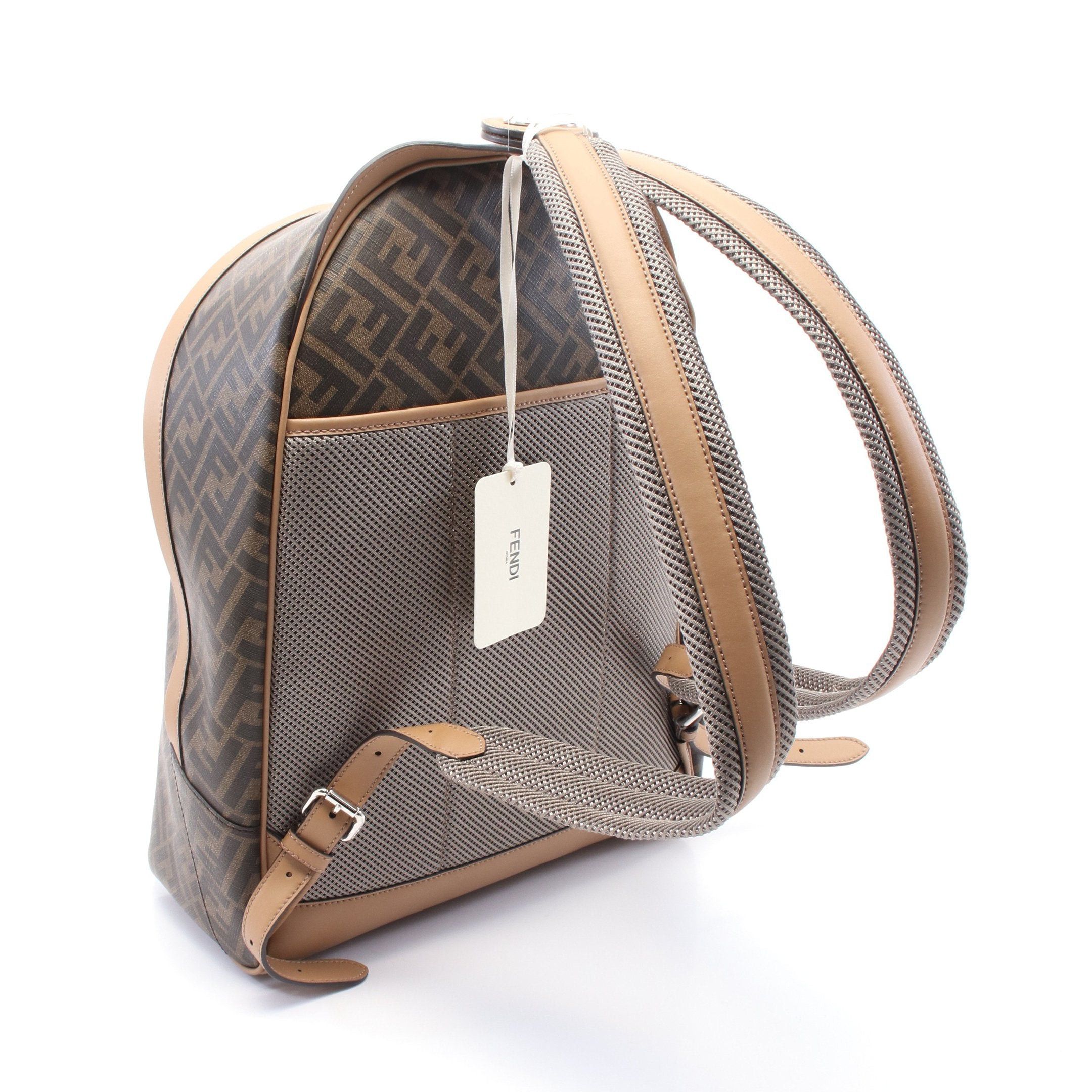 Fendi Fendi Chiodo Diagonal Zucca Backpack Rucksack Leather Brown Black Size ONE SIZE - 2 Thumbnail