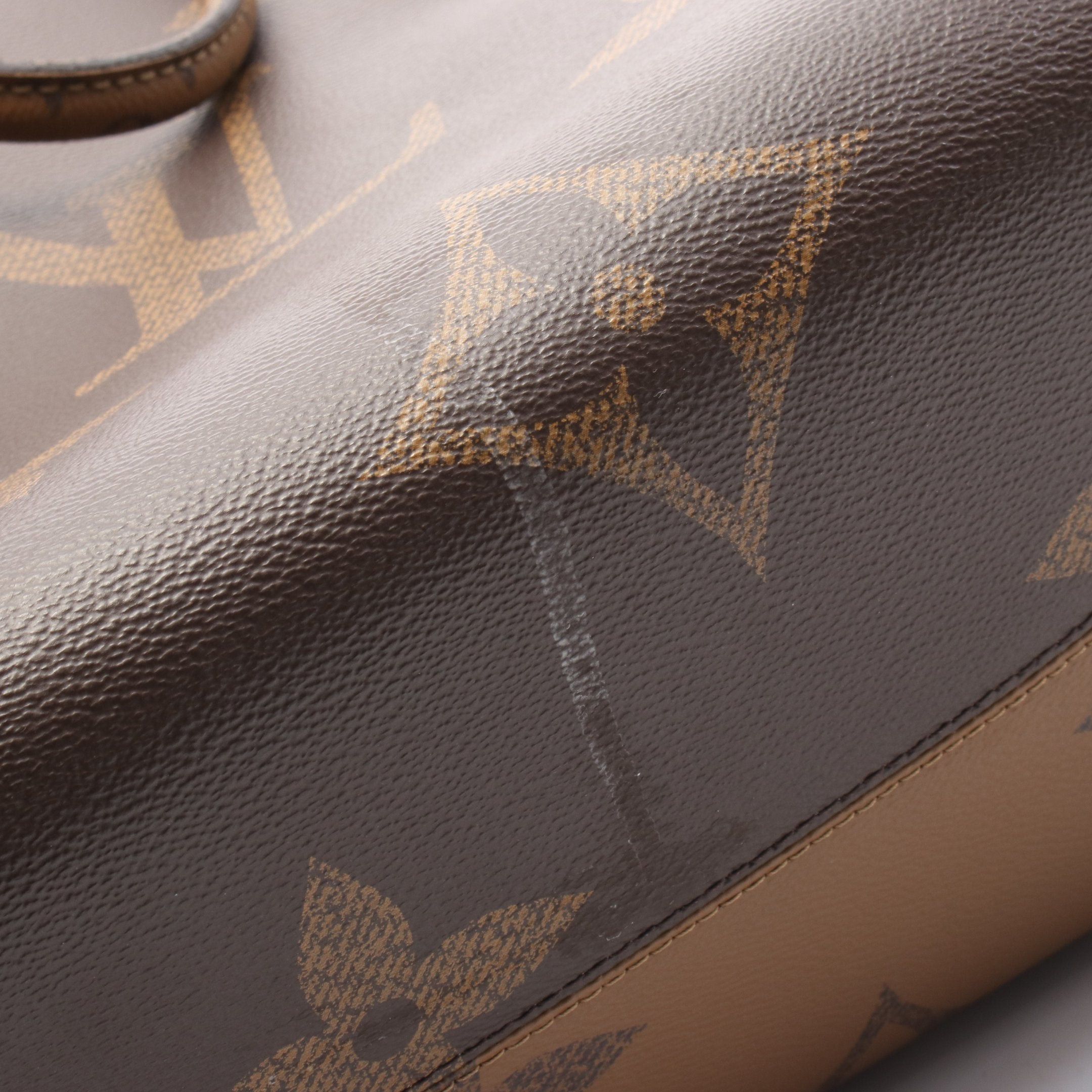 Louis Vuitton Louis Vuitton On-The-Go Gm Monogram Giant Reverse Shoulder Bag Leather Brown Light Size ONE SIZE - 6 Thumbnail