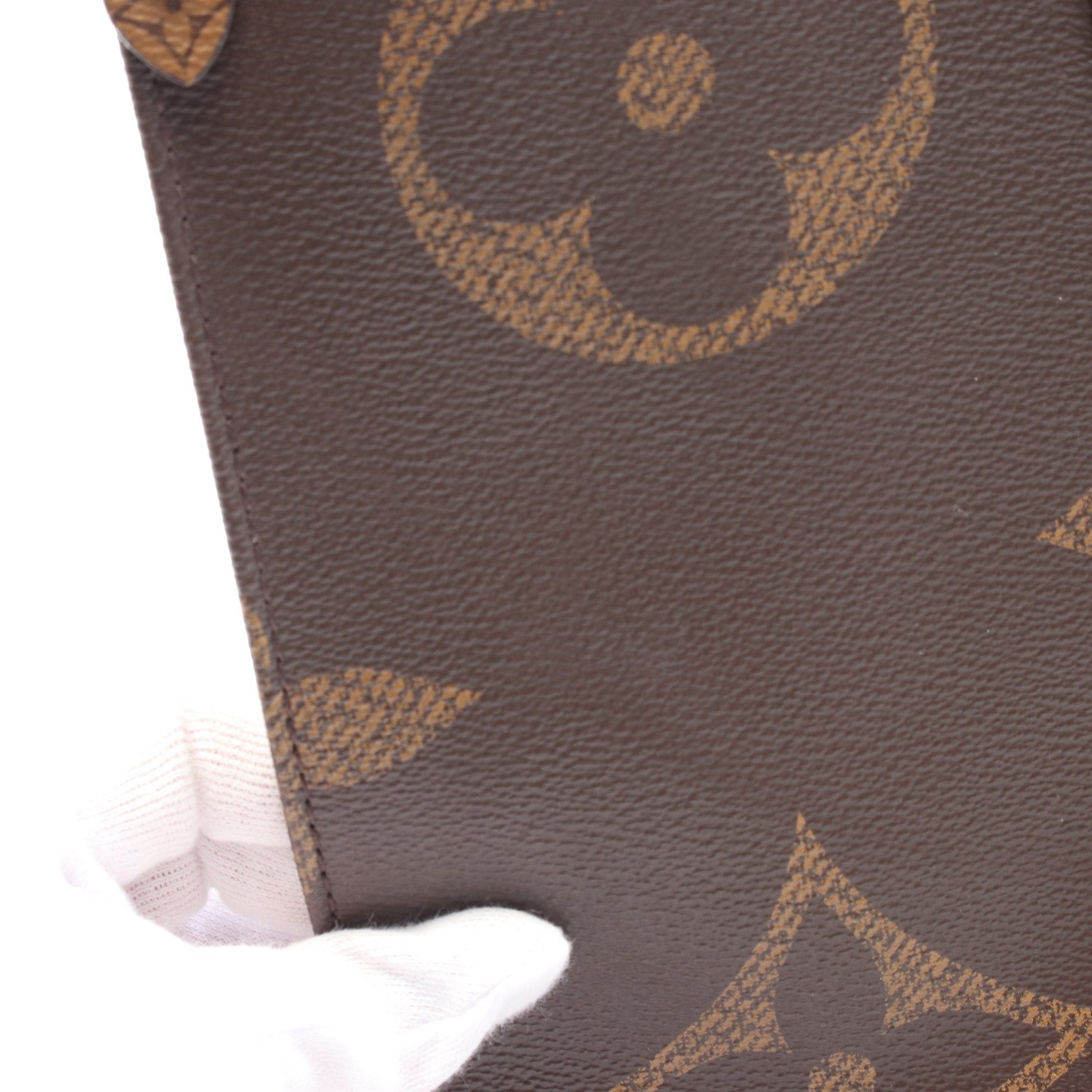 Louis Vuitton Louis Vuitton On-The-Go Gm Monogram Giant Reverse Shoulder Bag Leather Brown Light Size ONE SIZE - 7 Thumbnail