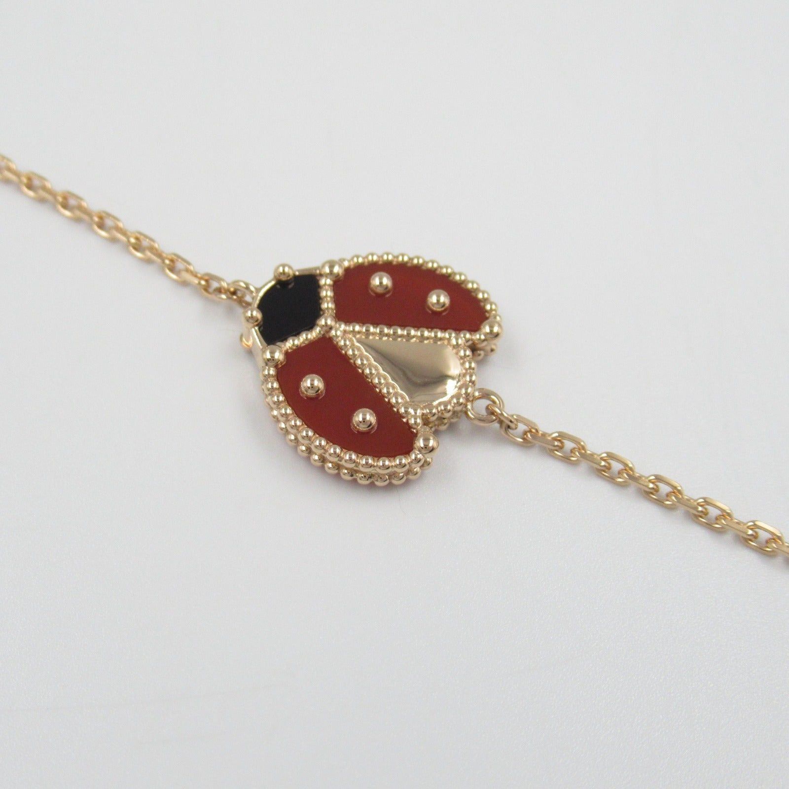 Van Cleef & Arpels Van Cleef Arpels Lucky Spring Open Wing Ladybug Bracelet K18Pg (Pink Gold) Onyx/Carnelian Black Red Size ONE SIZE - 6 Thumbnail