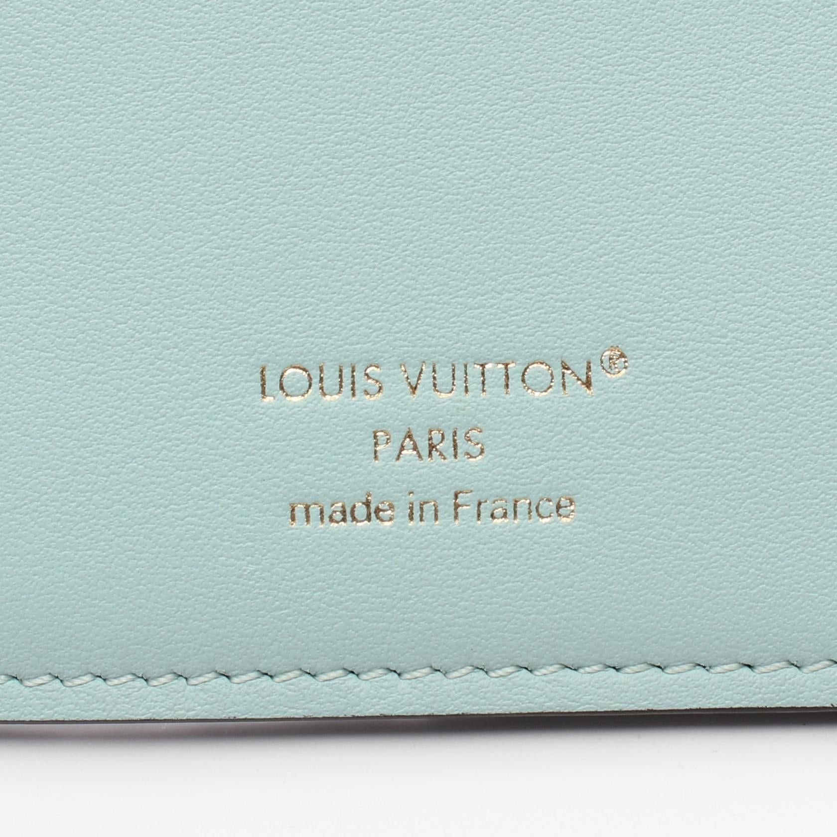 Louis Vuitton Louis Vuitton Lv Vertical Wallet Carré Bi-Fold Long Taurillon Leather Gray Beige Size ONE SIZE - 4 Thumbnail