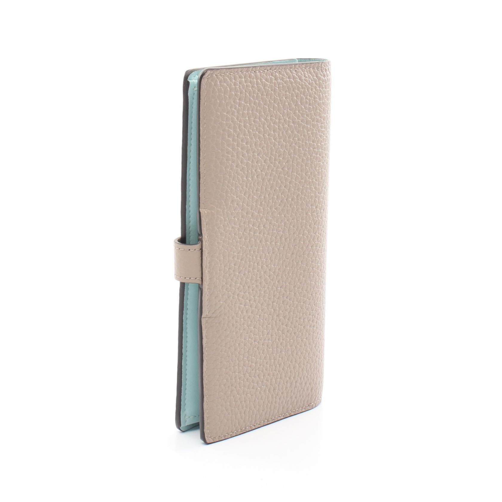 Louis Vuitton Louis Vuitton Lv Vertical Wallet Carré Bi-Fold Long Taurillon Leather Gray Beige Size ONE SIZE - 2 Thumbnail