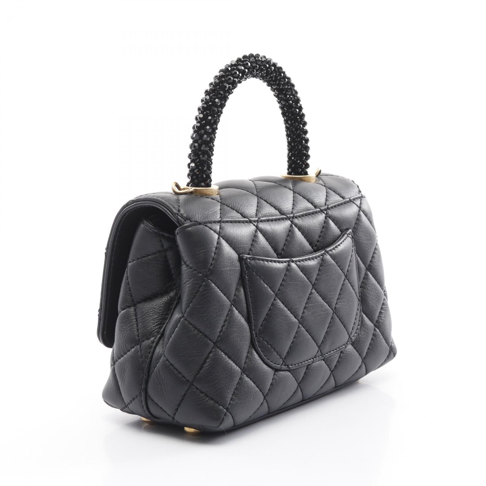 Chanel Chanel Coco Handle Xxs Top Handbag Lambskin Black Gold Hardware Bejeweled Size ONE SIZE - 2 Thumbnail