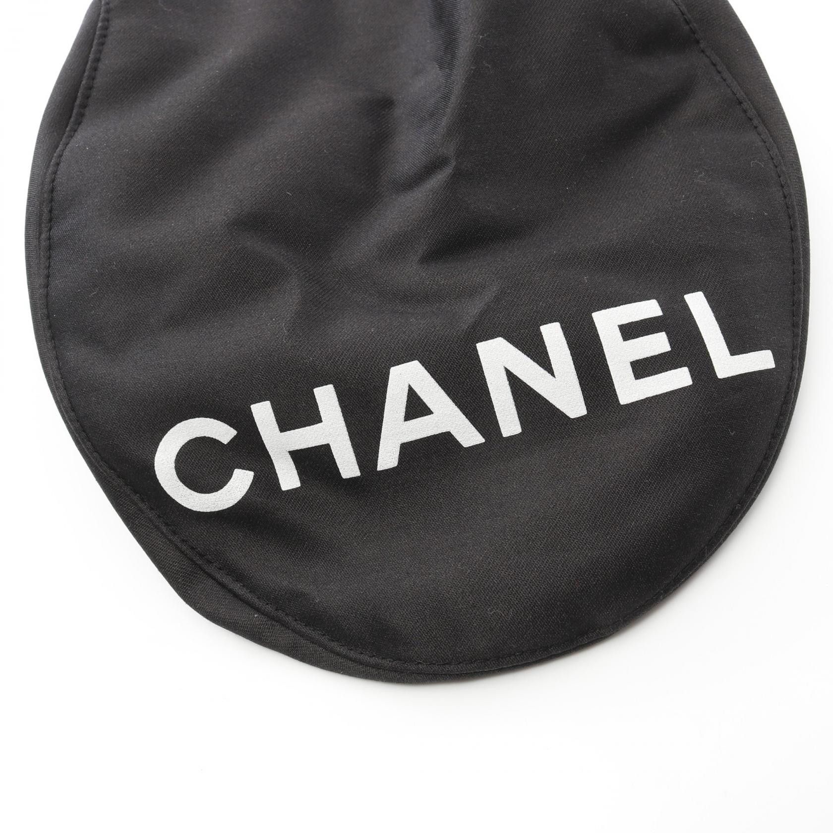 Chanel Chanel Hunting Cap Hat Logo Print Silk Black Size ONE SIZE - 7 Thumbnail