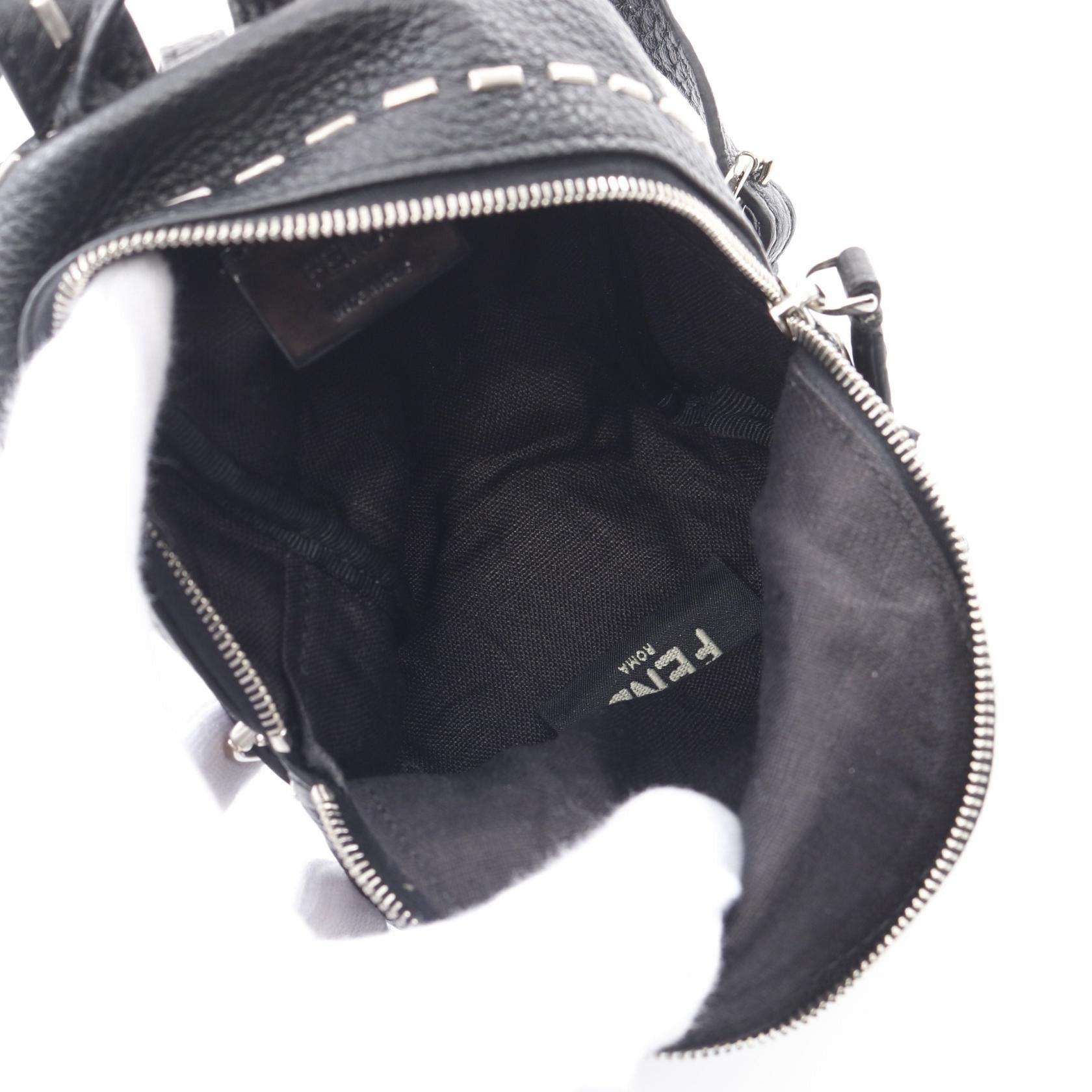 Fendi Fendi Backpack Type Pouch Bag Charm Leather Black Size ONE SIZE - 4 Thumbnail