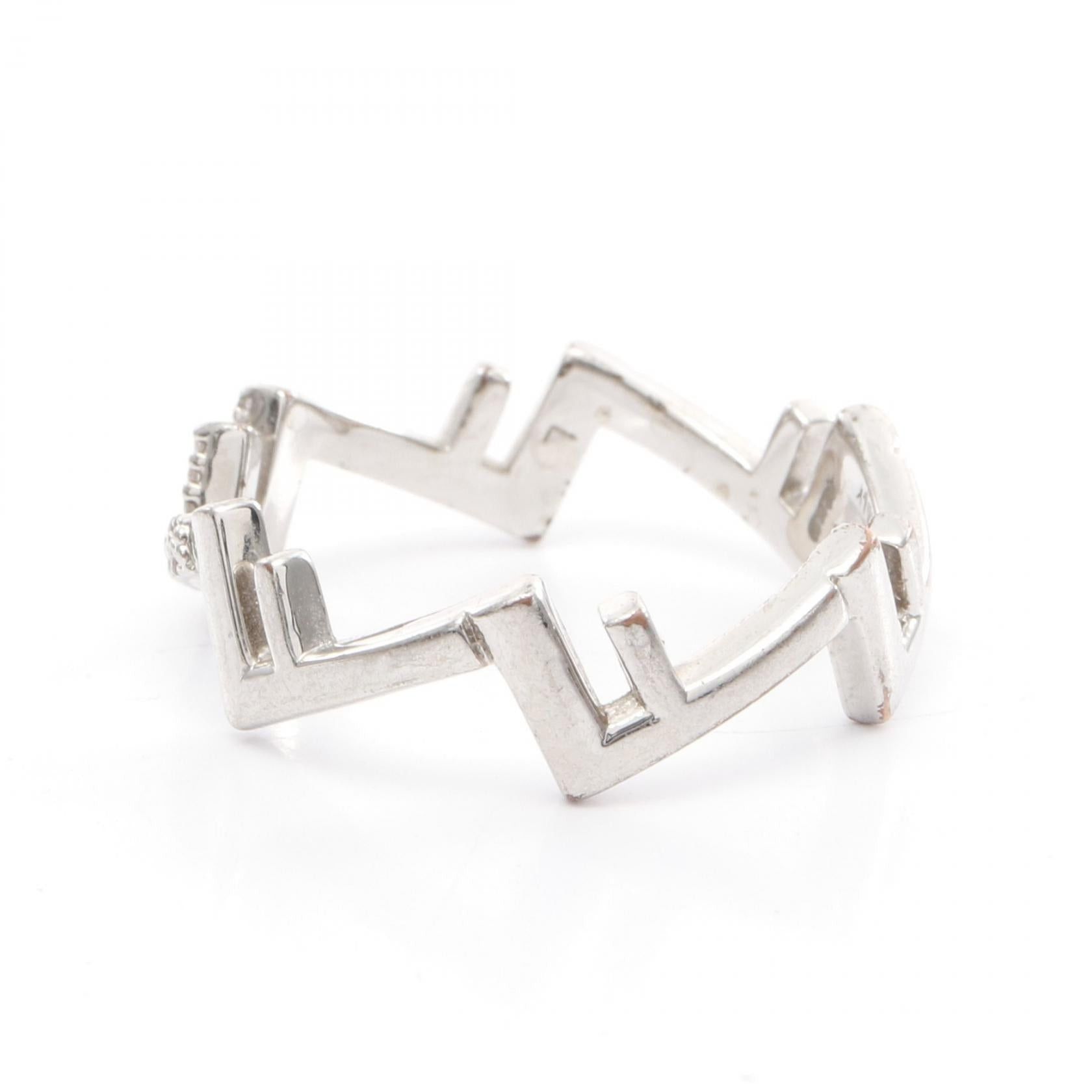 Fendi Fendi Five Rings Ring Rhinestone Silver Clear Size ONE SIZE - 2 Thumbnail