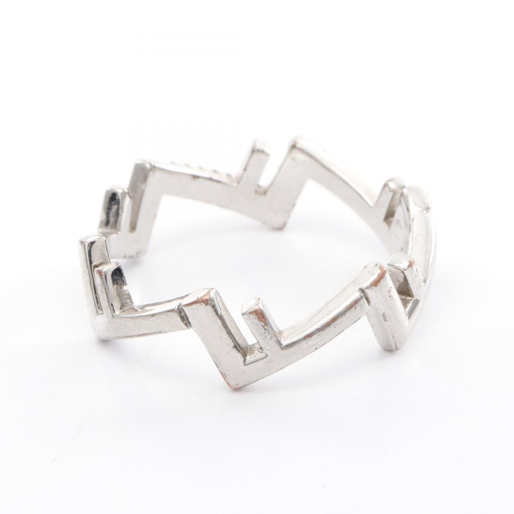 Fendi Fendi Five Rings Ring Rhinestone Silver Clear Size ONE SIZE - 3 Thumbnail