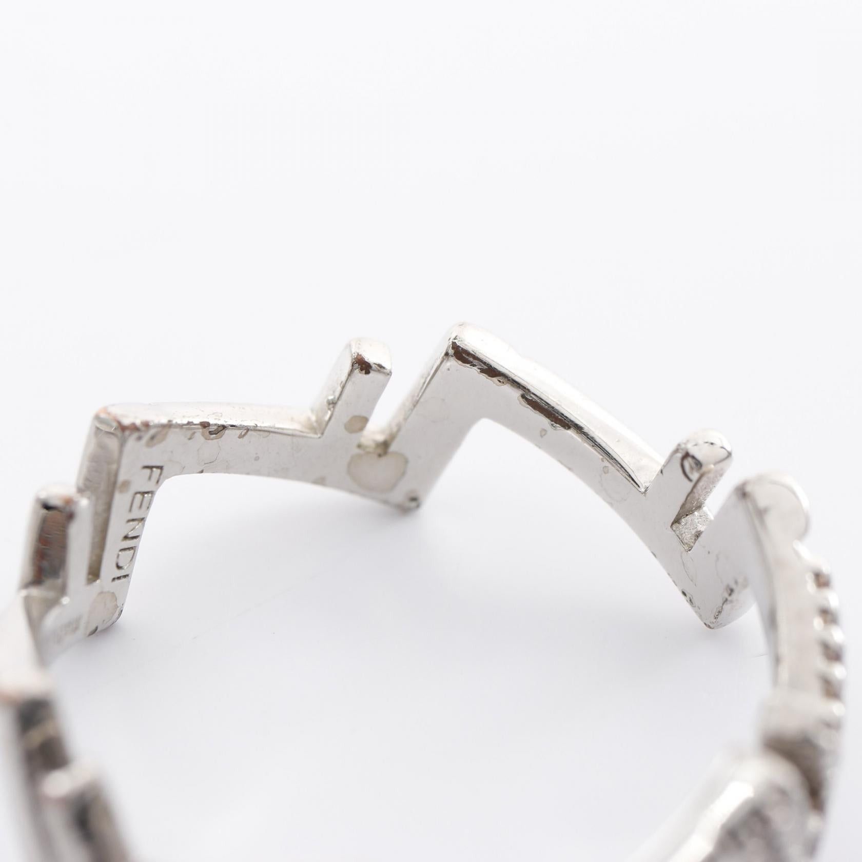 Fendi Fendi Five Rings Ring Rhinestone Silver Clear Size ONE SIZE - 7 Thumbnail